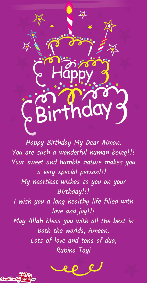 Happy Birthday My Dear Aiman