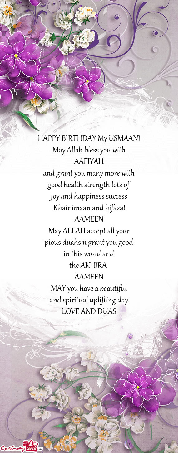 HAPPY BIRTHDAY My USMAANI