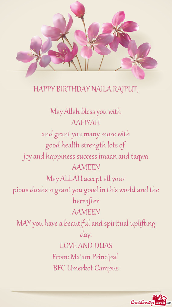 HAPPY BIRTHDAY NAILA RAJPUT