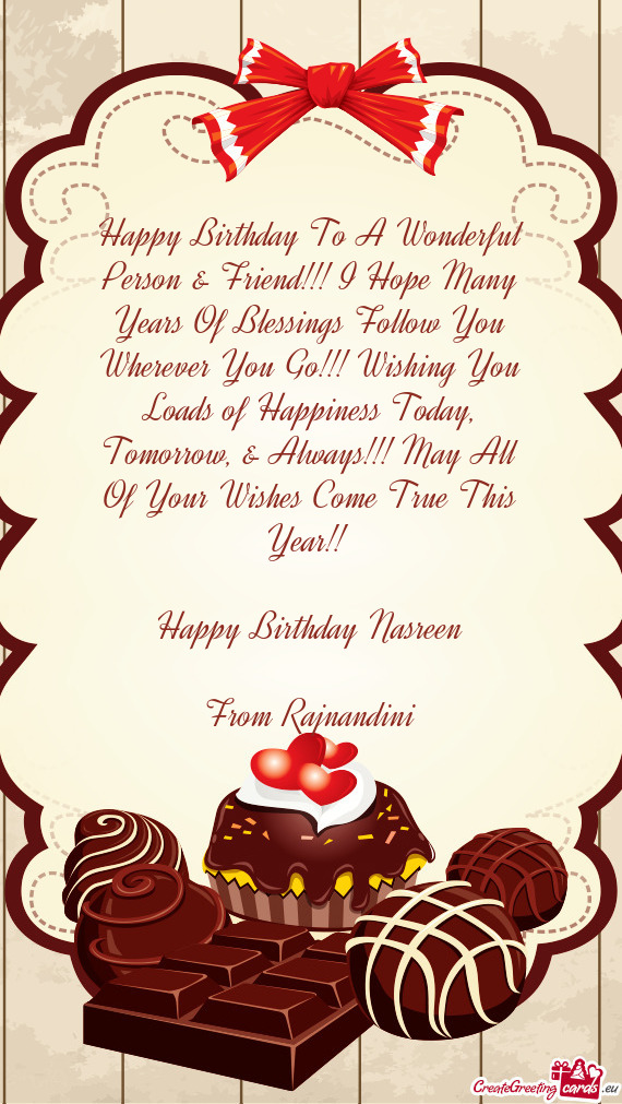 Happy Birthday Nasreen