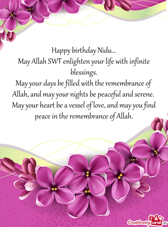 Happy birthday Nidu