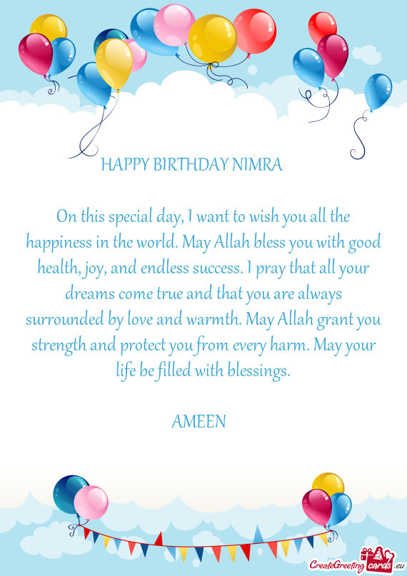 HAPPY BIRTHDAY NIMRA 🥳🎂