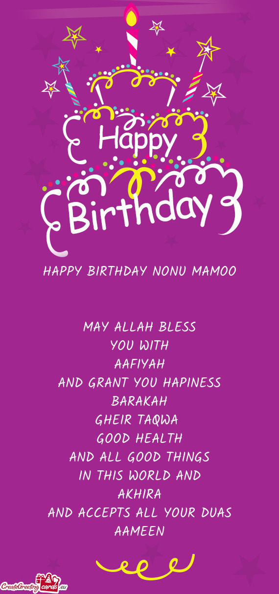 HAPPY BIRTHDAY NONU MAMOO