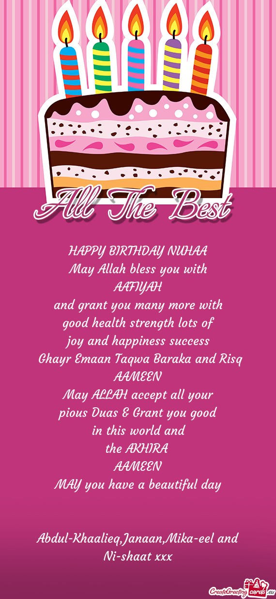 HAPPY BIRTHDAY NUHAA