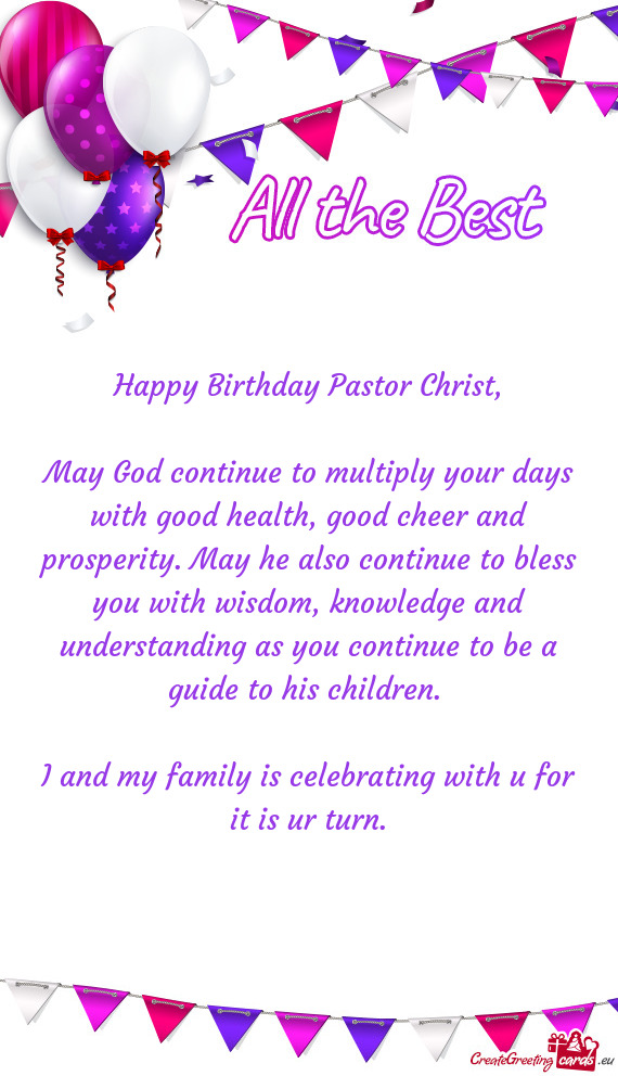 Happy Birthday Pastor Christ