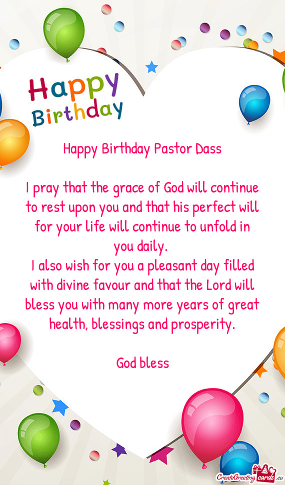 Happy Birthday Pastor Dass