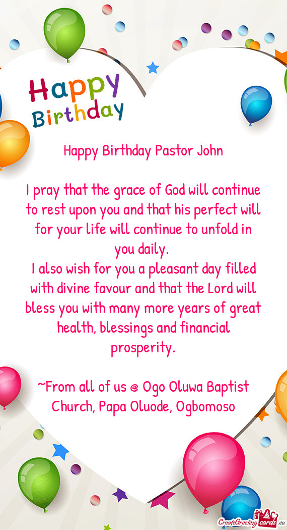 Happy Birthday Pastor John