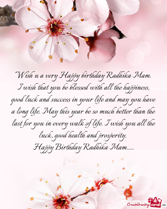 Happy Birthday Radhika Mam