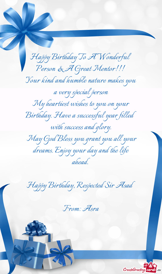 Happy Birthday, Respected Sir Asad