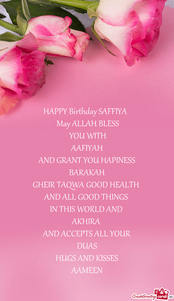 HAPPY Birthday SAFFIYA