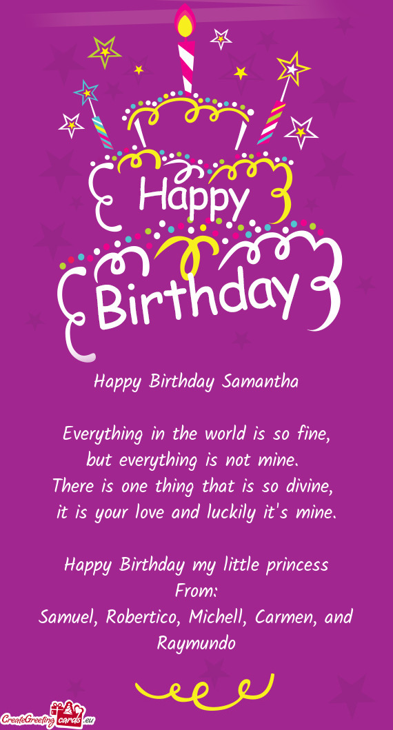 Happy Birthday Samantha