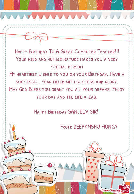 Happy Birthday SANJEEV SIR