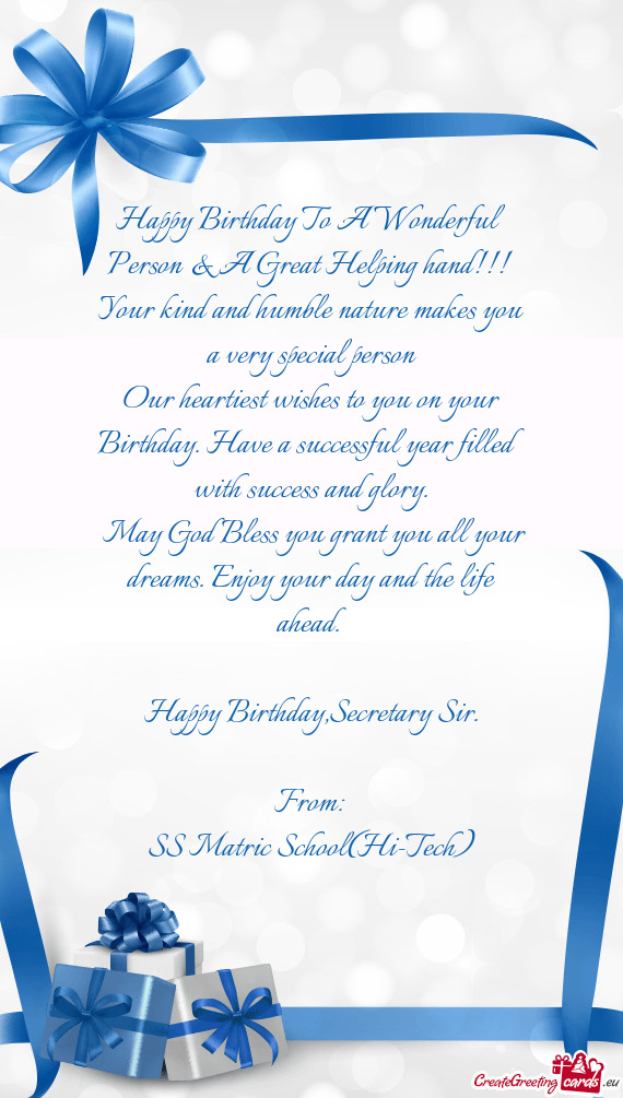 Happy Birthday,Secretary Sir