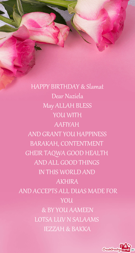 HAPPY BIRTHDAY & Slamat