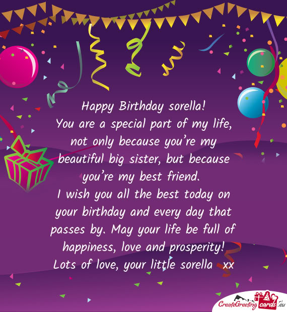 Happy Birthday sorella