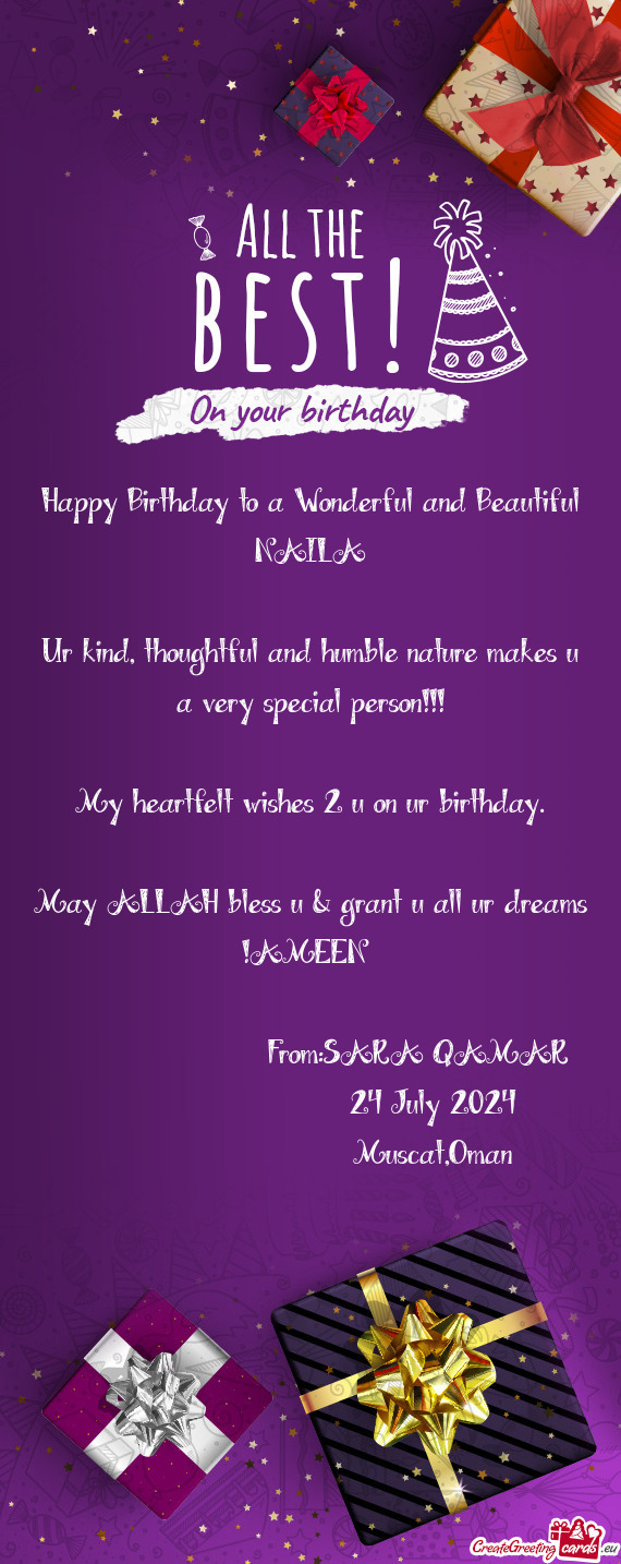 Happy Birthday to a Wonderful and Beautiful NAILA