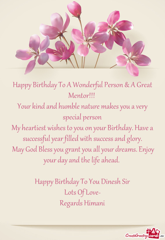 Happy Birthday To You Dinesh Sir