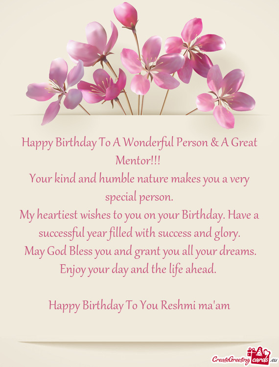 Happy Birthday To You Reshmi ma