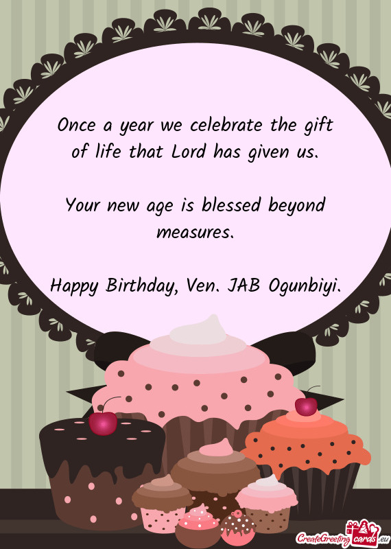 Happy Birthday, Ven. JAB Ogunbiyi