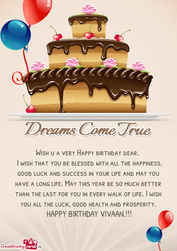 ?HAPPY BIRTHDAY VIVAAN