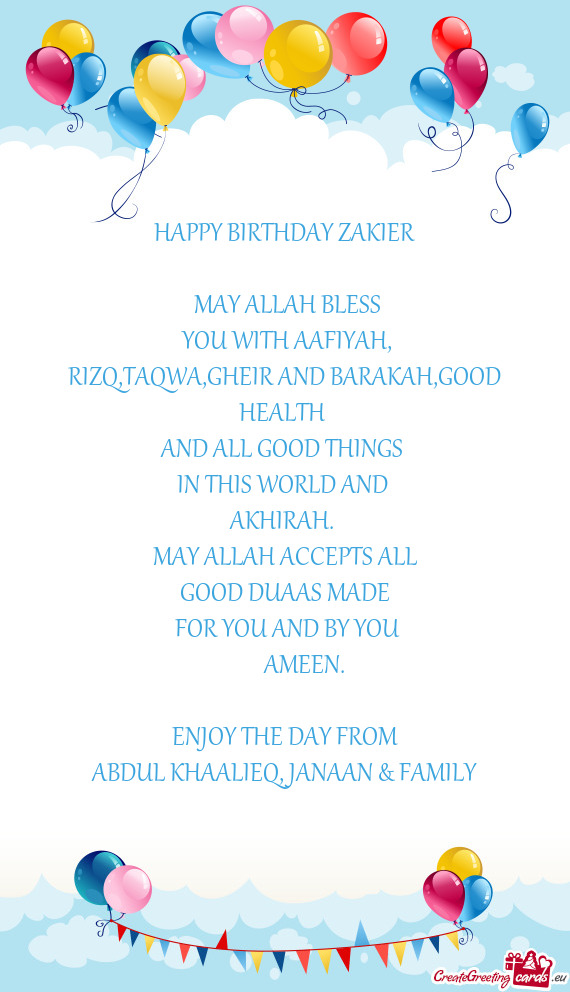 HAPPY BIRTHDAY ZAKIER