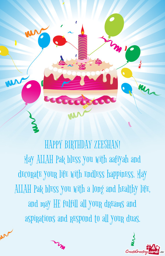 HAPPY BIRTHDAY ZEESHAN