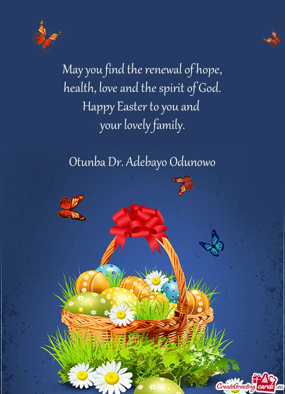 Happy Easter to you and