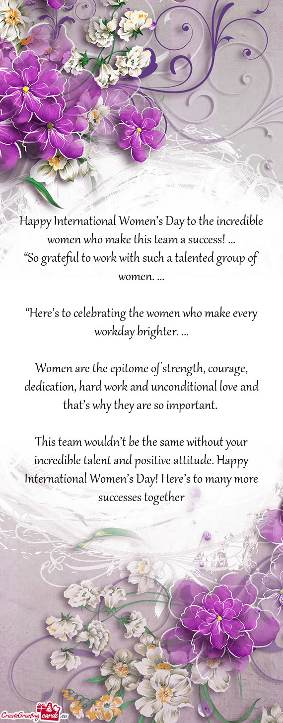 Happy International Women’s Day to the incredible women who make this team a success