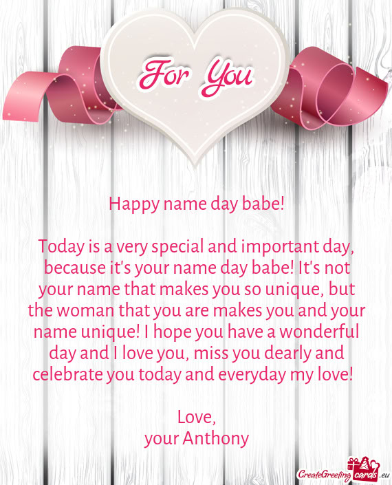 Happy name day babe