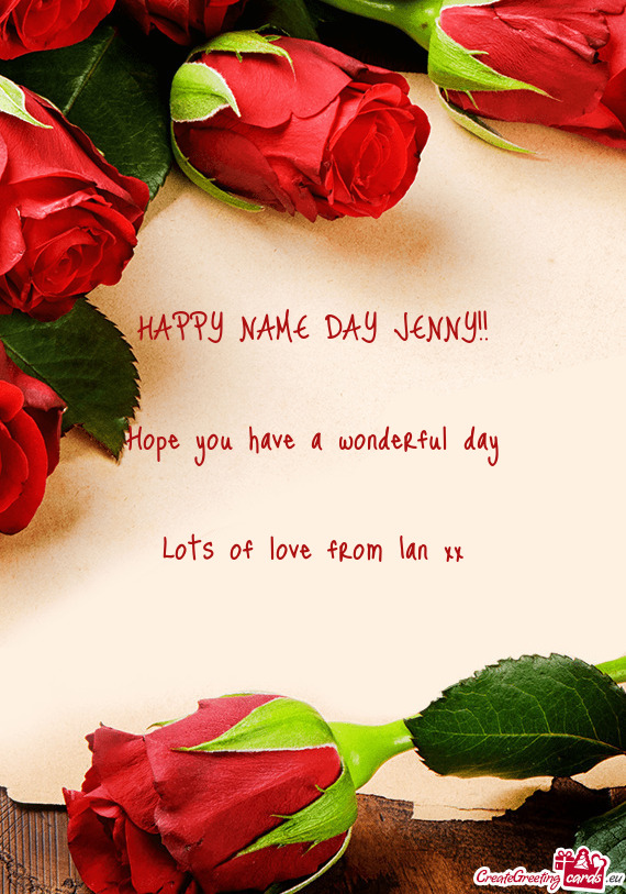 HAPPY NAME DAY JENNY