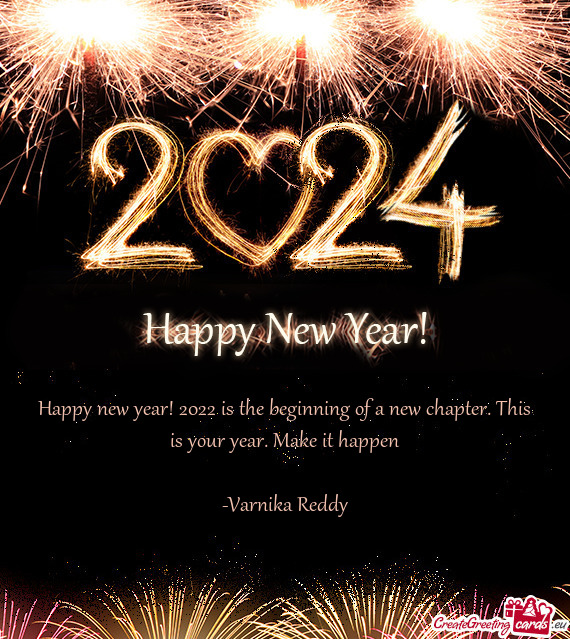 Happy new year! 2022 is the beginning of a new chapter