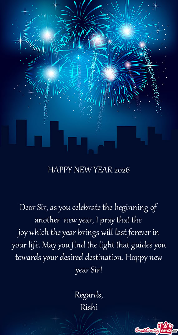 HAPPY NEW YEAR 2026  Dear Sir