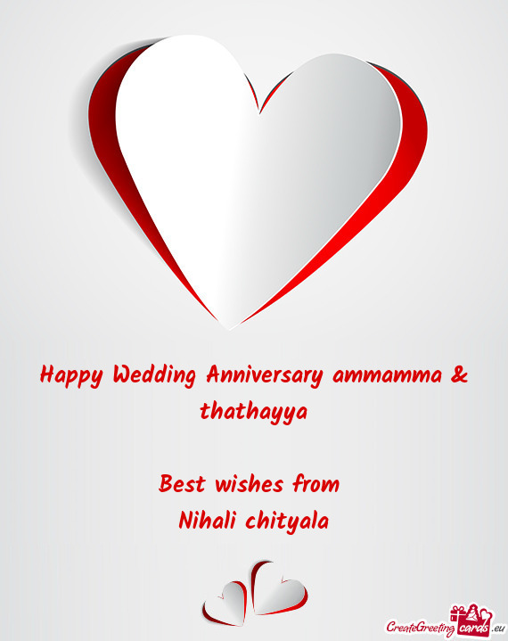 Happy Wedding Anniversary ammamma & thathayya