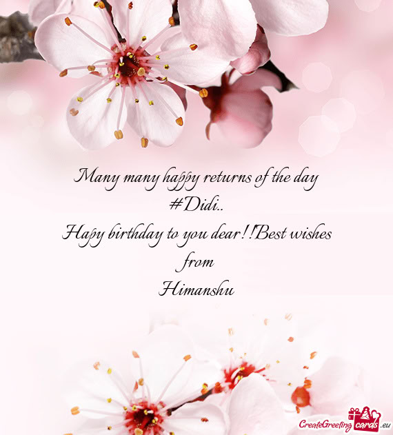 Hapy birthday to you dear!!Best wishes