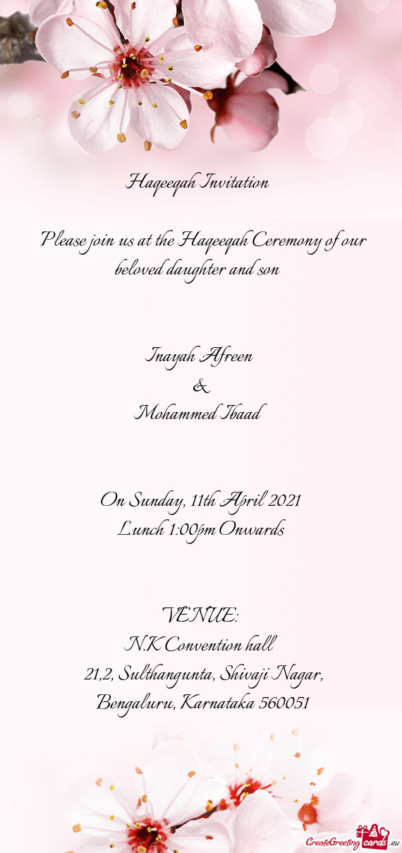 Haqeeqah Invitation