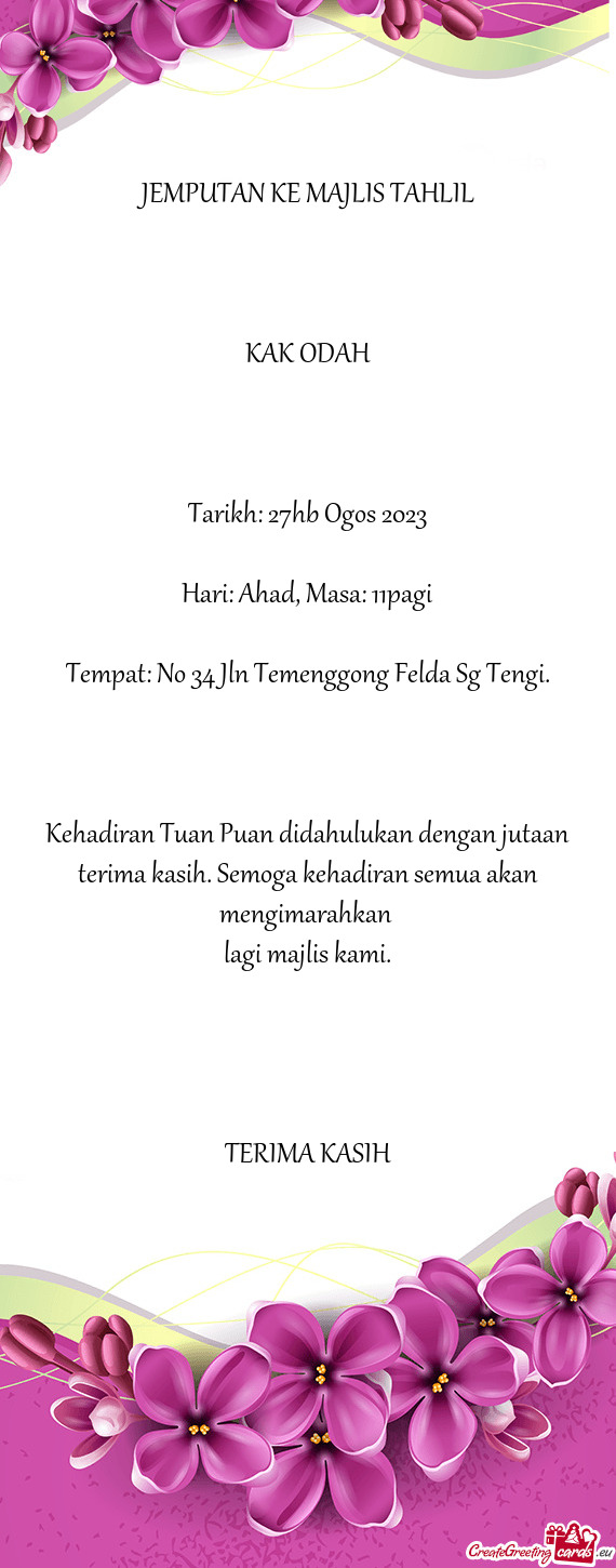 Hari: Ahad, Masa: 11pagi