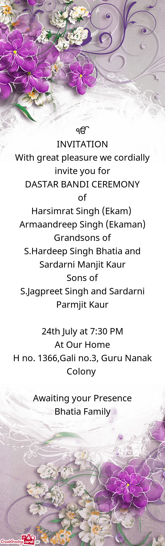 Harsimrat Singh (Ekam) Armaandreep Singh (Ekaman) Grandsons of