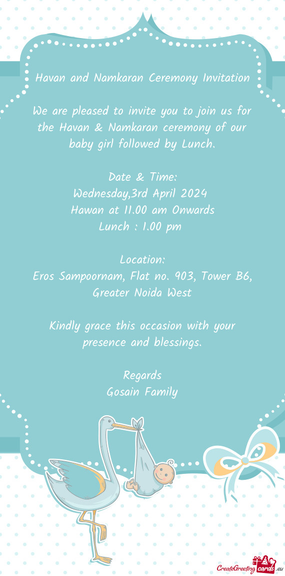 Havan and Namkaran Ceremony Invitation