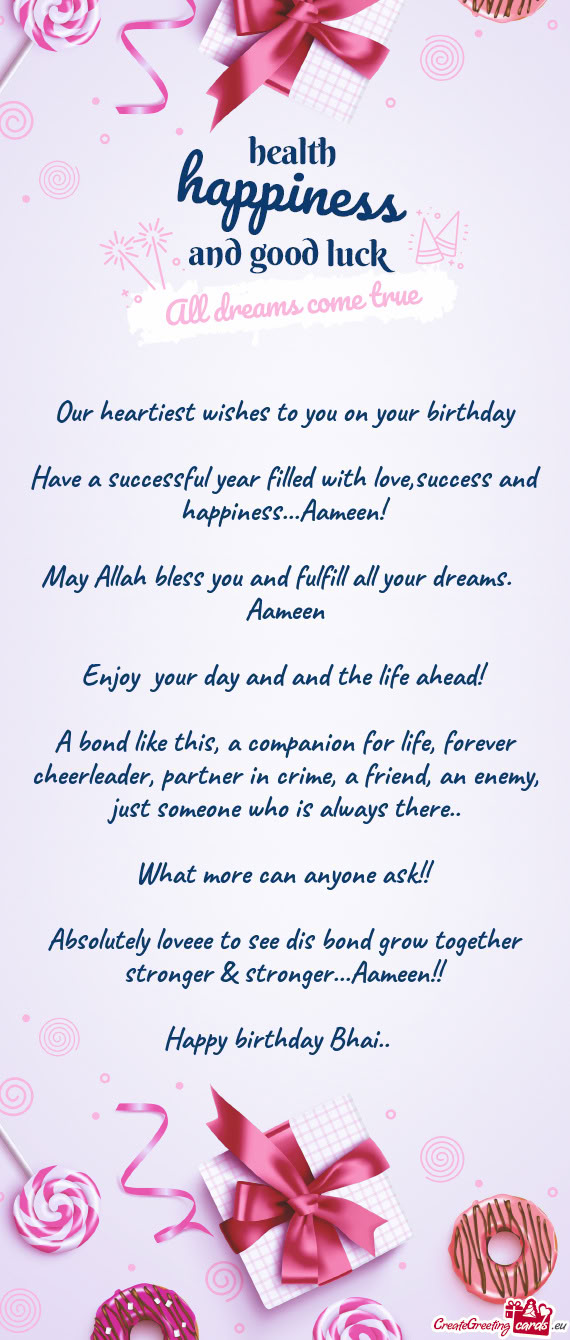 Have a successful year filled with love,success and happiness...Aameen