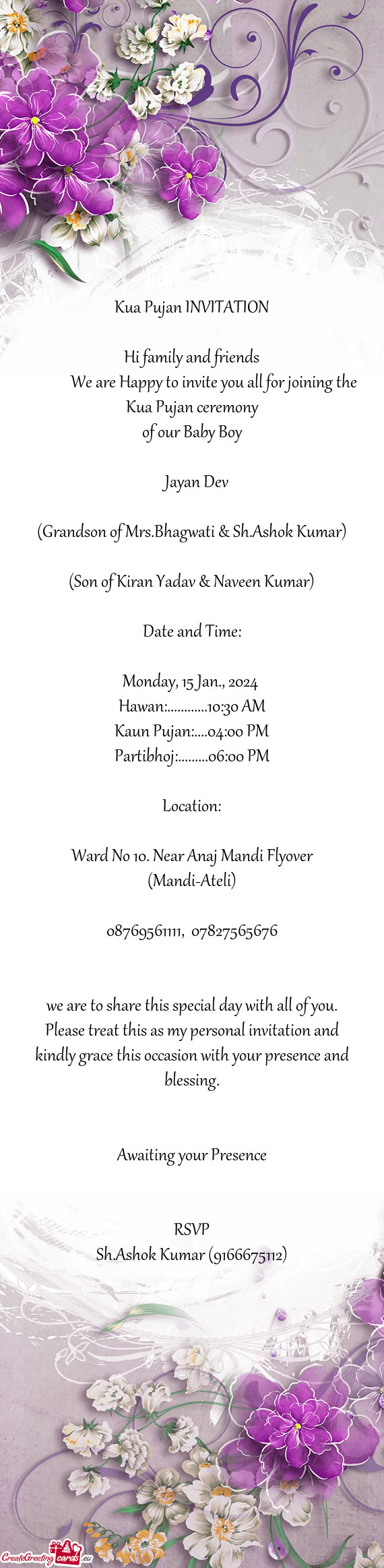 Hawan:............10:30 AM