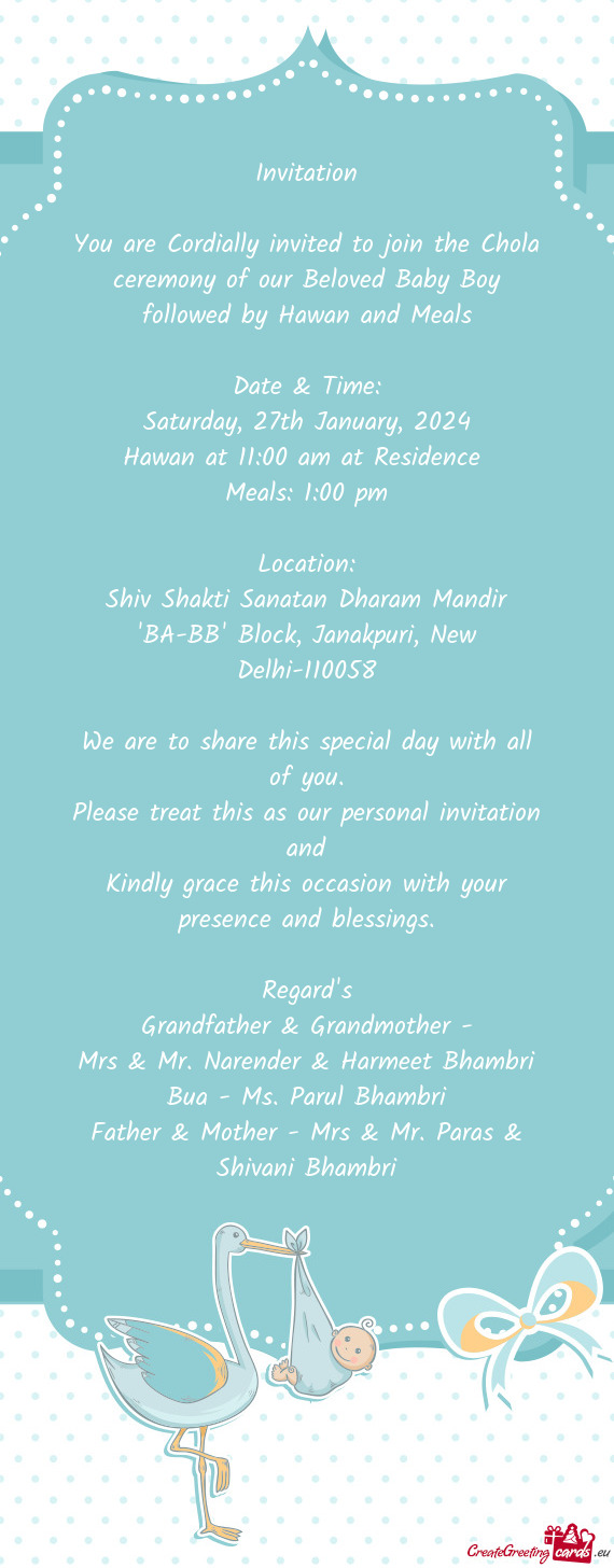 Hawan at 11:00 am at Residence