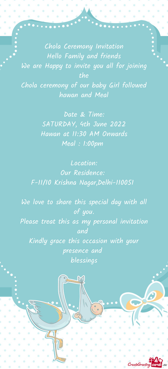 Hawan at 11:30 AM Onwards