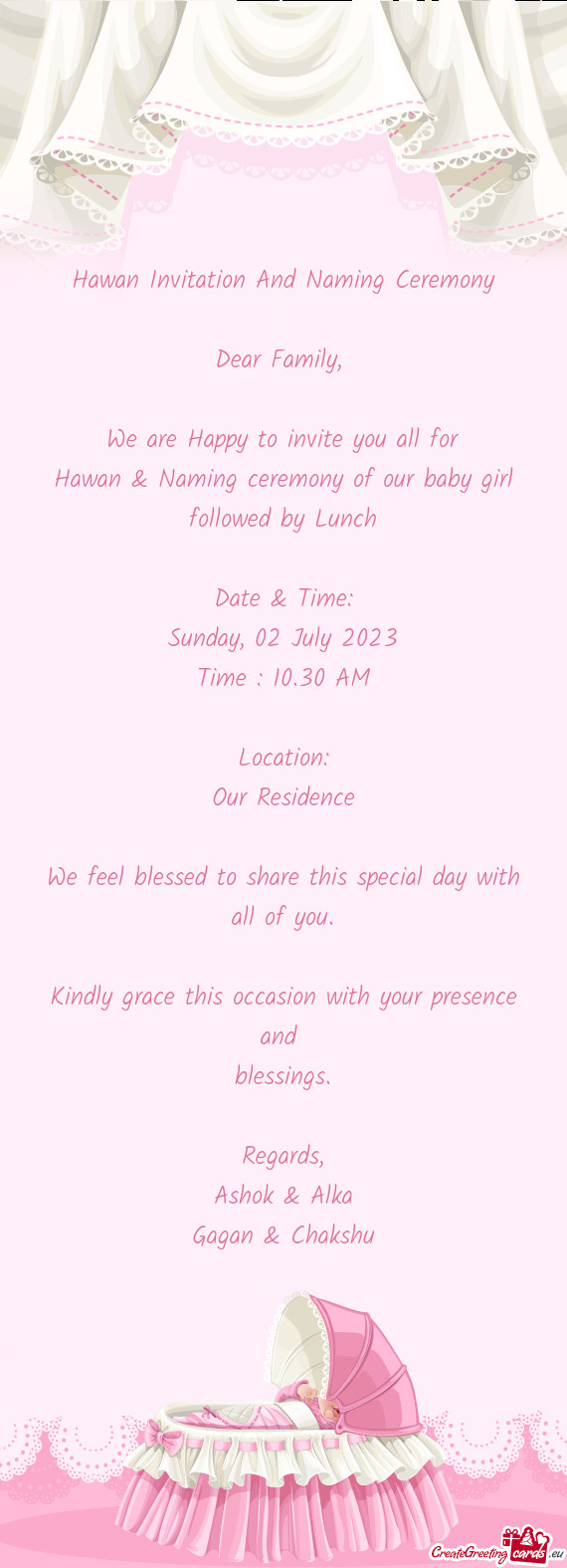 Hawan Invitation And Naming Ceremony