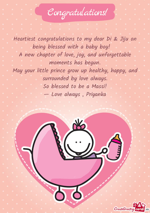 Heartiest congratulations to my dear Di & Jiju on being blessed with a baby boy! 💙