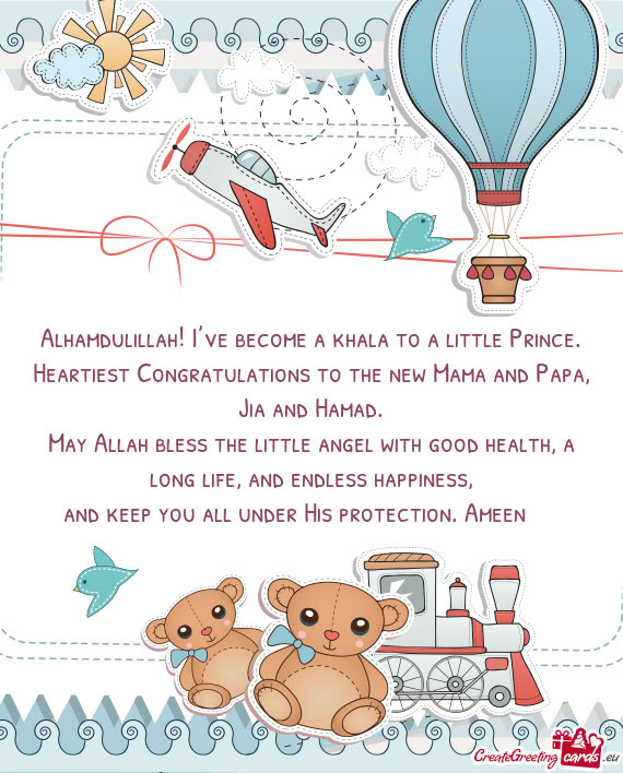 Heartiest Congratulations to the new Mama and Papa, Jia and Hamad
