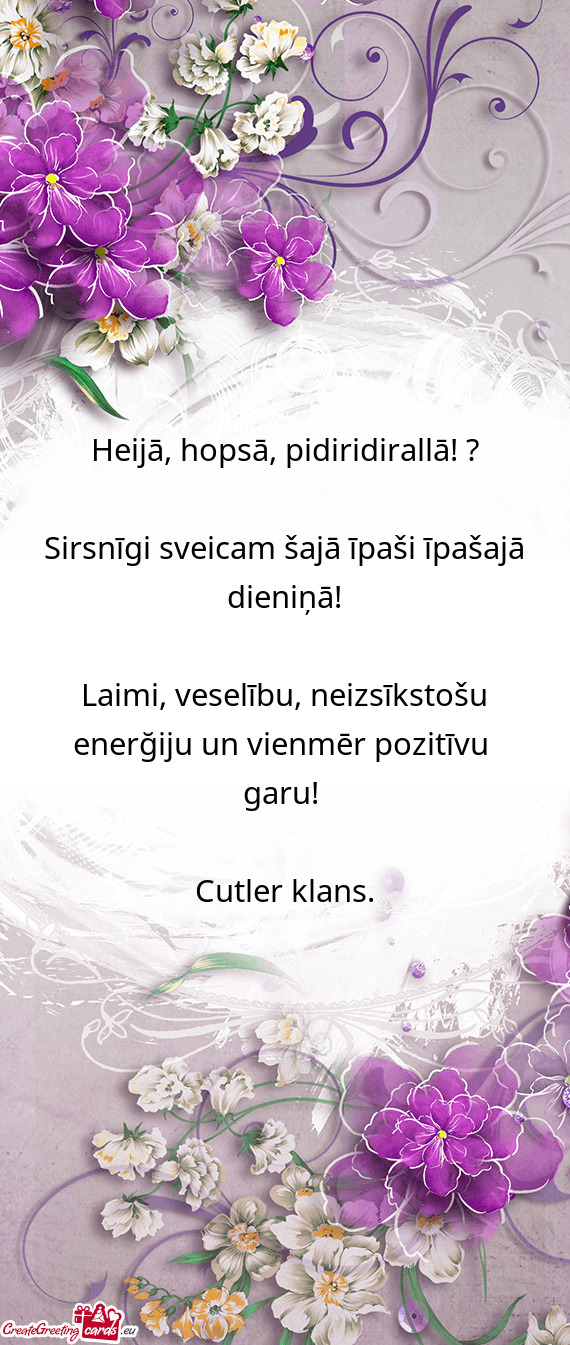 Heijā, hopsā, pidiridirallā