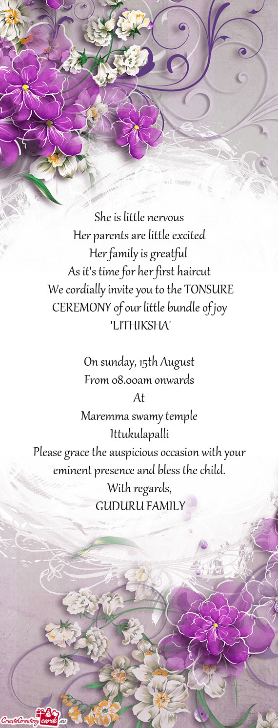 Her parents are little excited