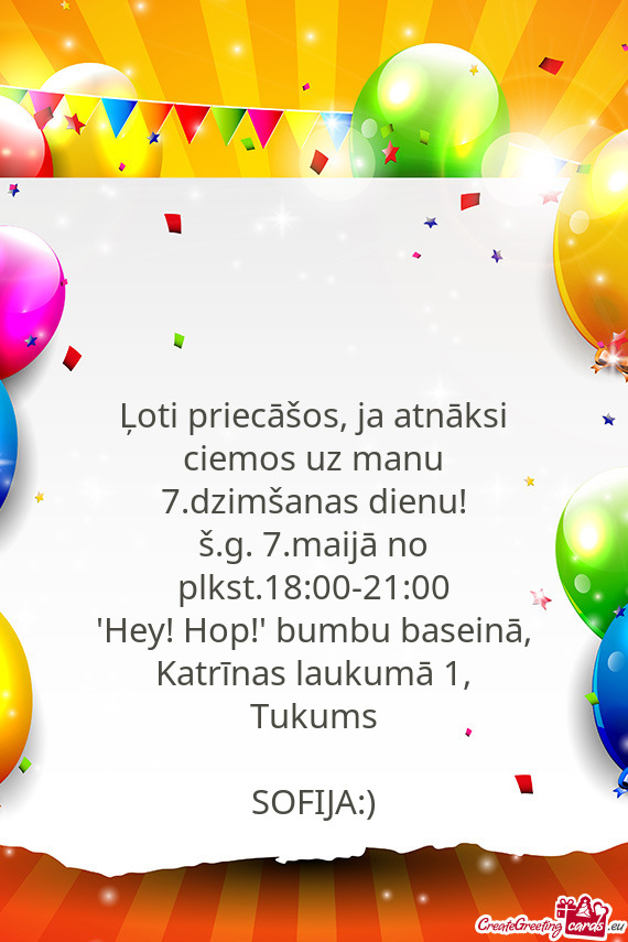 "Hey! Hop!" bumbu baseinā, Katrīnas laukumā 1, Tukums