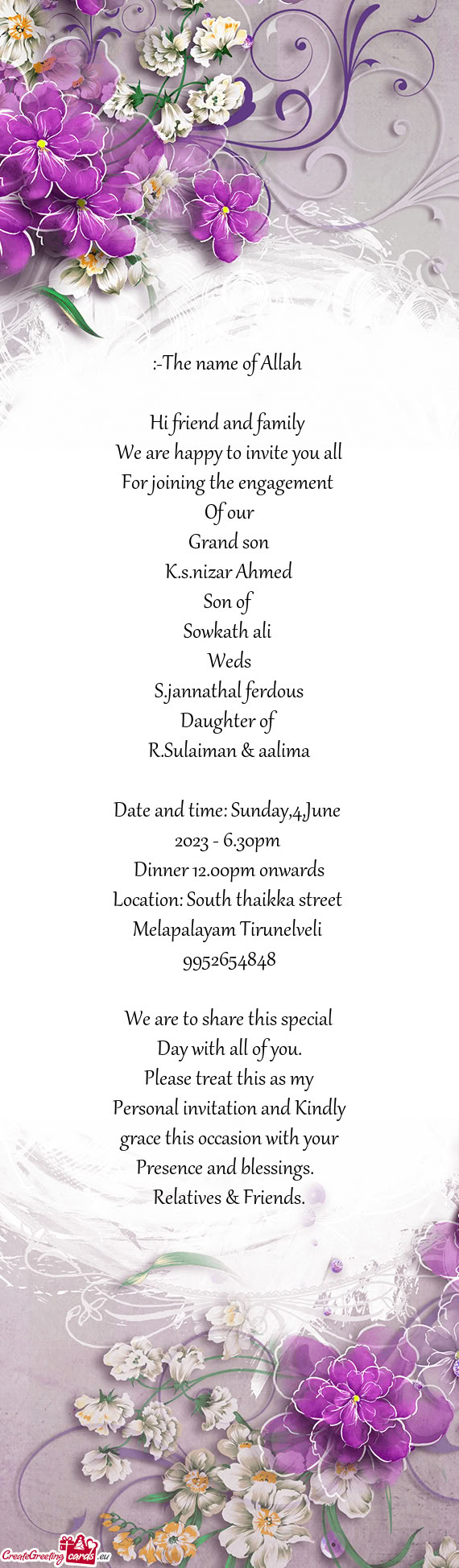 Hi friend and family