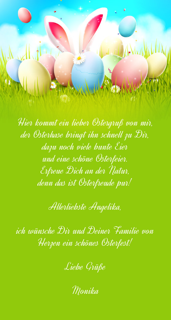 Hier kommt ein lieber Ostergruß von mir